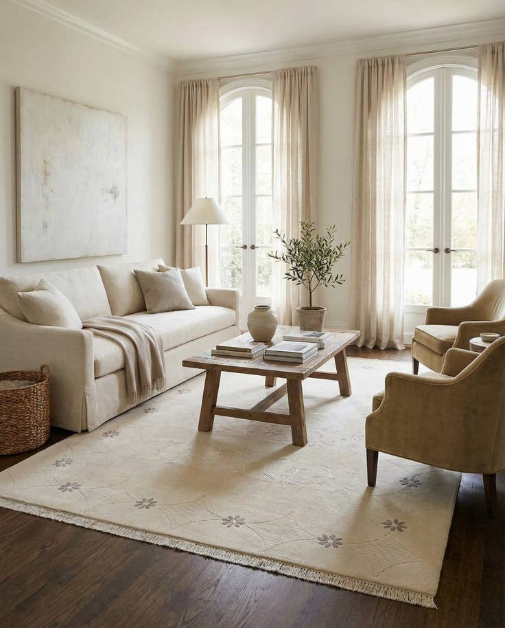 Detail image of 5' 9 x 8' Hand Knotted Darya Wool Rug