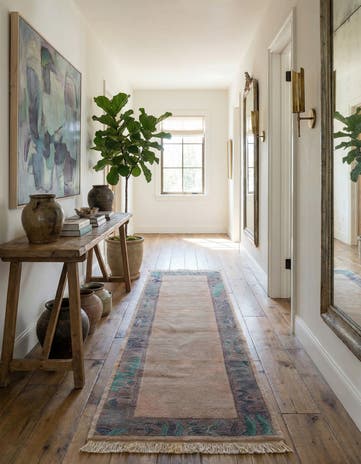 2' 10 x 9' 9 Hand Knotted Tibet Wool Runner Rug