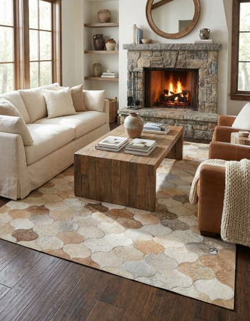 5' 1 x 8' 4 Cowhide - Patchwork Rug