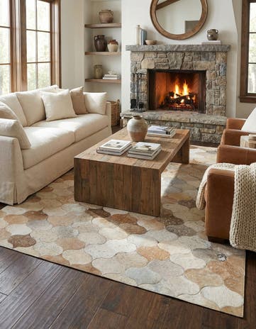 5' 1 x 8' 4 Cowhide - Patchwork Rug