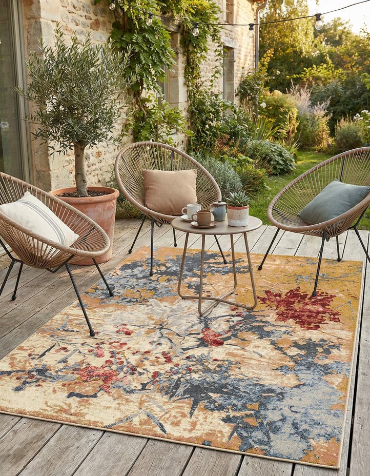 5' 3 x 8' Easy-Clean Modern Indoor / Outdoor...