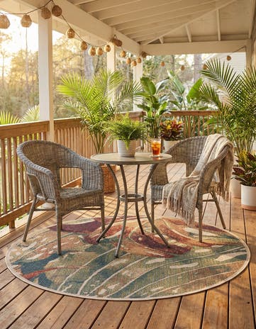 Easy-Clean Baja Indoor / Outdoor Round Rug