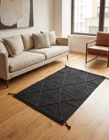 3' 4 x 4' 9 Hand Woven Kilim Modern Wool Rug