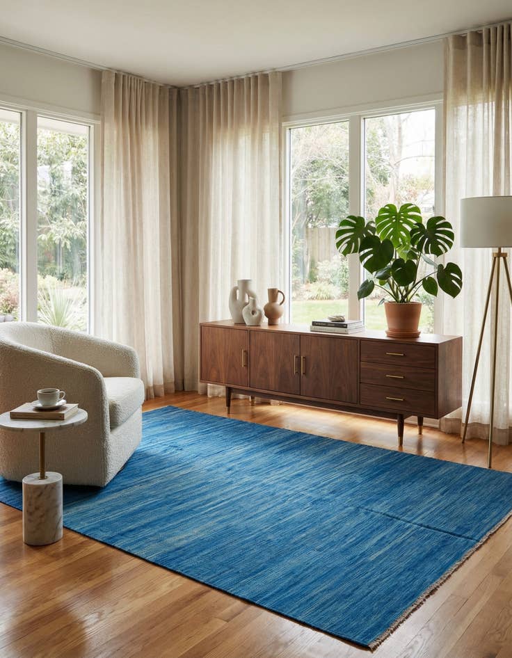 Detail image of 6' 7 x 9' 10  Hand Woven Kilim Modern Wool Rug