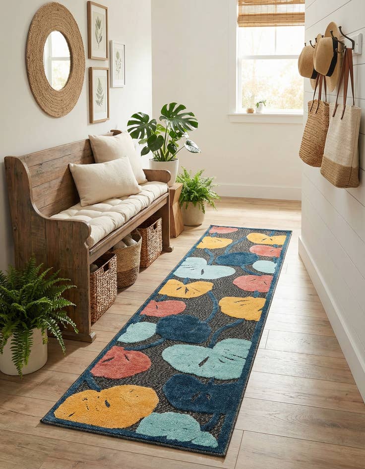 Detail image of 2' x 10'  Washable Belize Indoor / Outdoor Runner Rug
