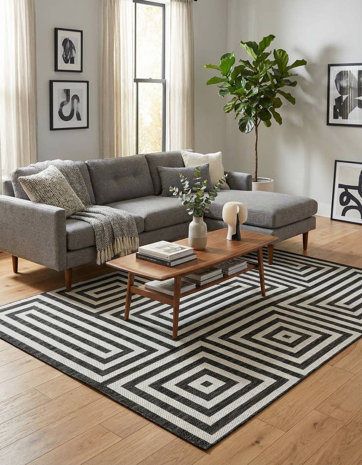 Detail image of  6' x 9'  Washable Modern Indoor / Outdoor Rug