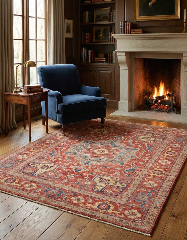 Detail image of 4' 11 x 5' 11  Hand Knotted Ariana Ziegler Rug