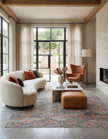 6' 3 x 9' 2 Hand Woven Kilim Modern Wool Rug