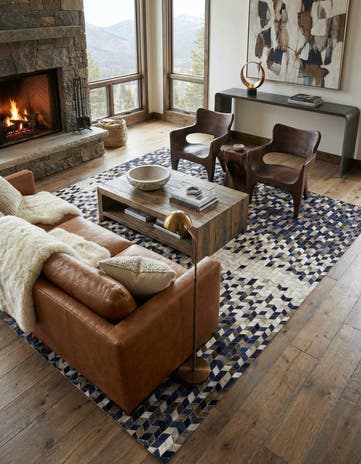 8' x 10' Cowhide Stocks Rug