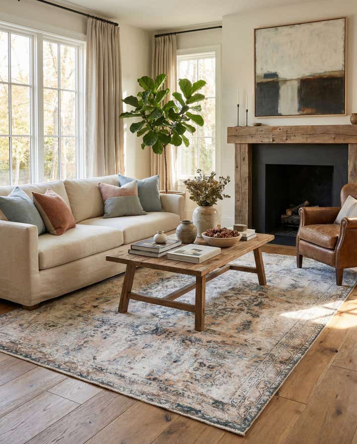 5' 8 x 8' 7 Hand Knotted Ultra Vintage Persian Wool Rug