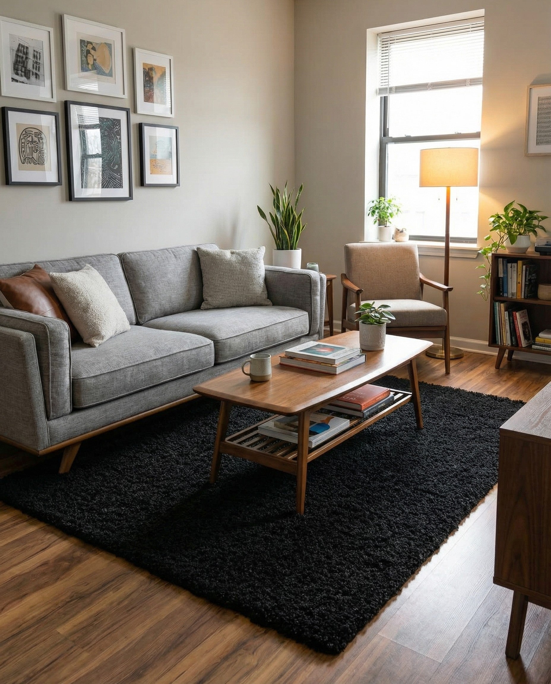  4' x 6' Solid Shag Rug