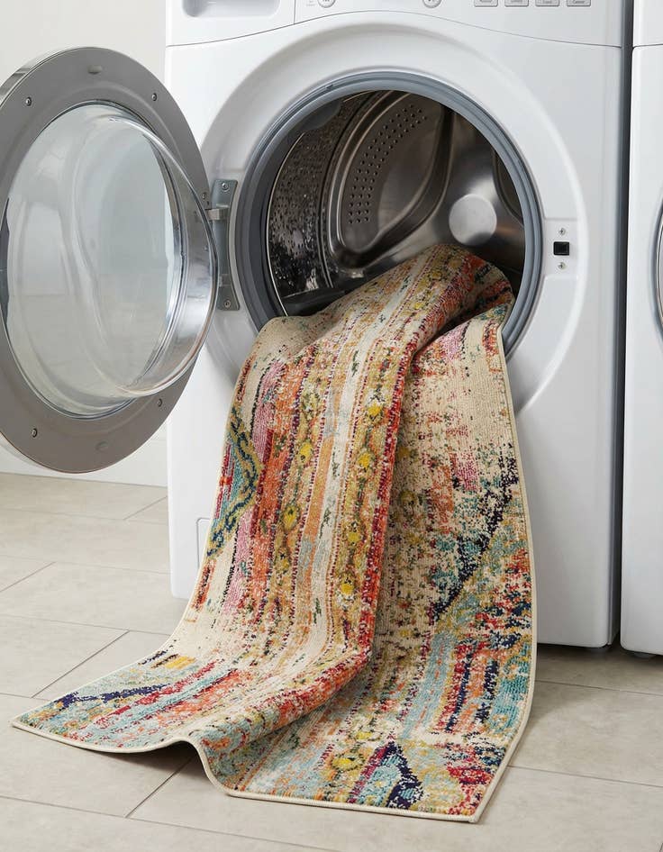 Detail image of 2' 7 x 12'  Washable Santa Fe Runner Rug