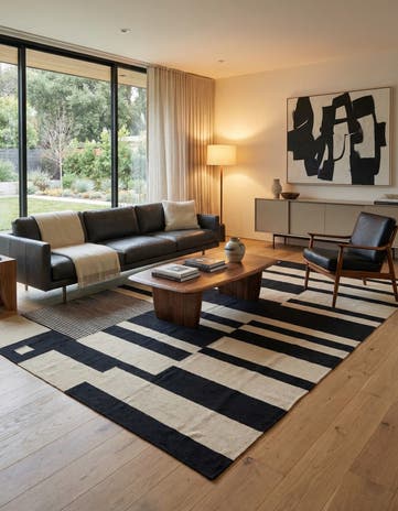 6' 7 x 9' 9 Hand Woven Kilim Modern Wool Rug
