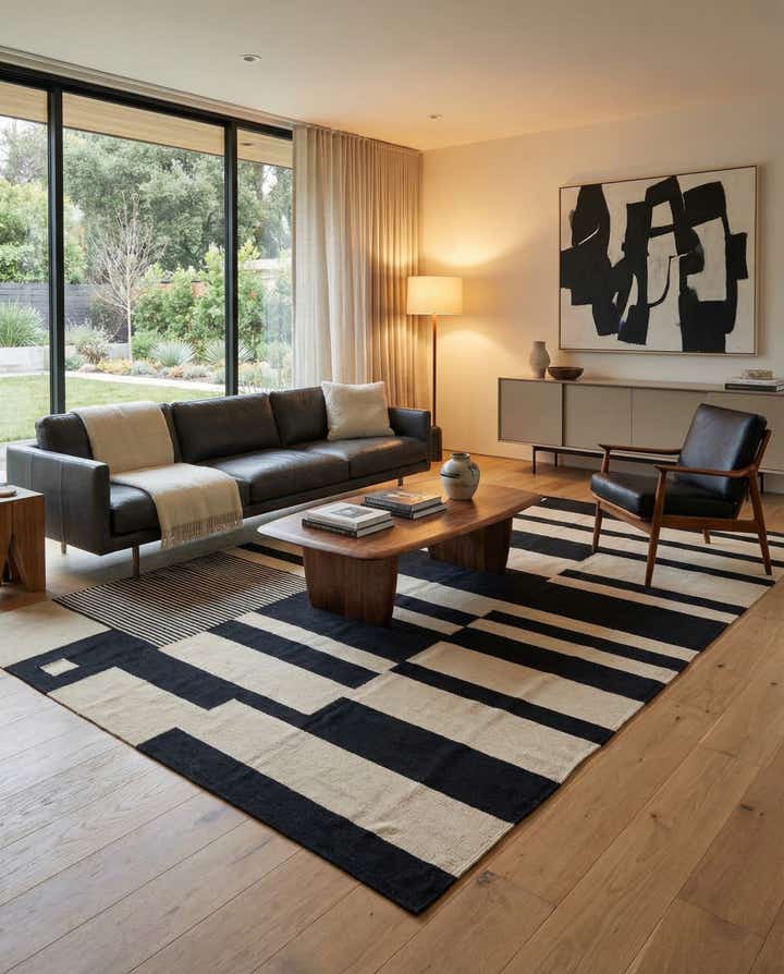 6' 7 x 9' 9 Hand Woven Kilim Modern Wool Rug