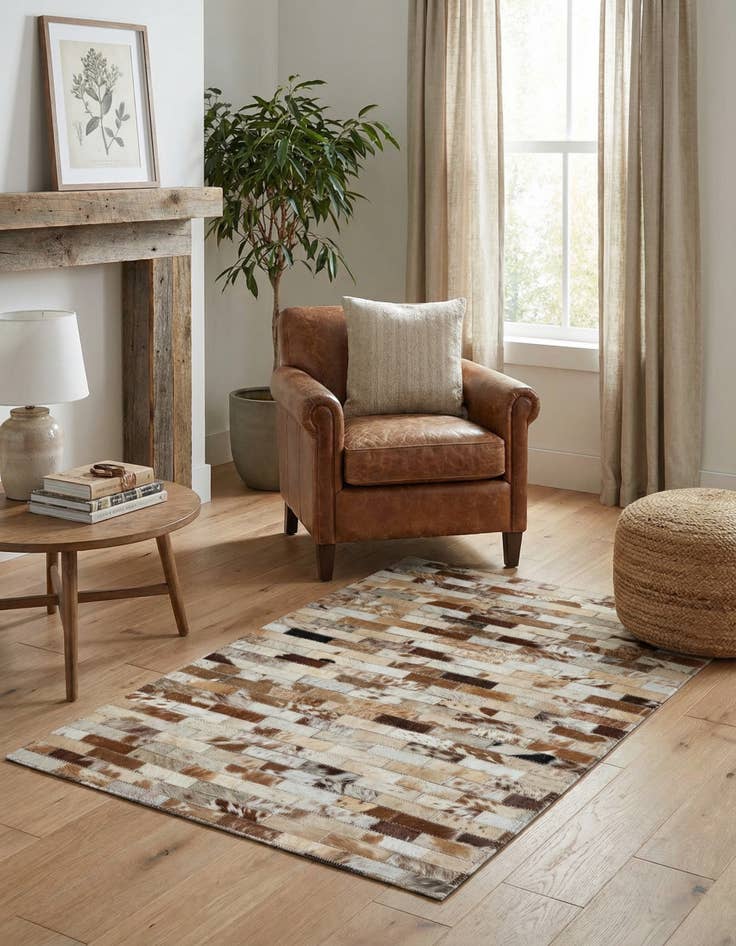 Detail image of  2' x 3' Cowhide Leather Rug