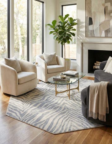Gray and Ivory Finsbury Octagon Rug