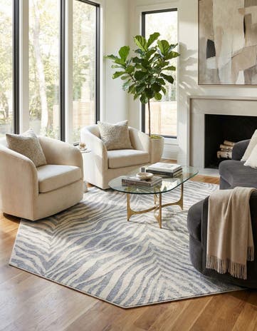Gray and Ivory Finsbury Octagon Rug