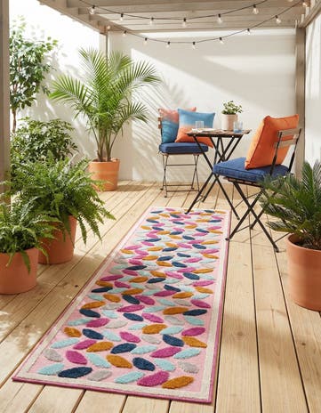 Pink Easy-Clean Aruba Indoor / Outdoor Runner Rug