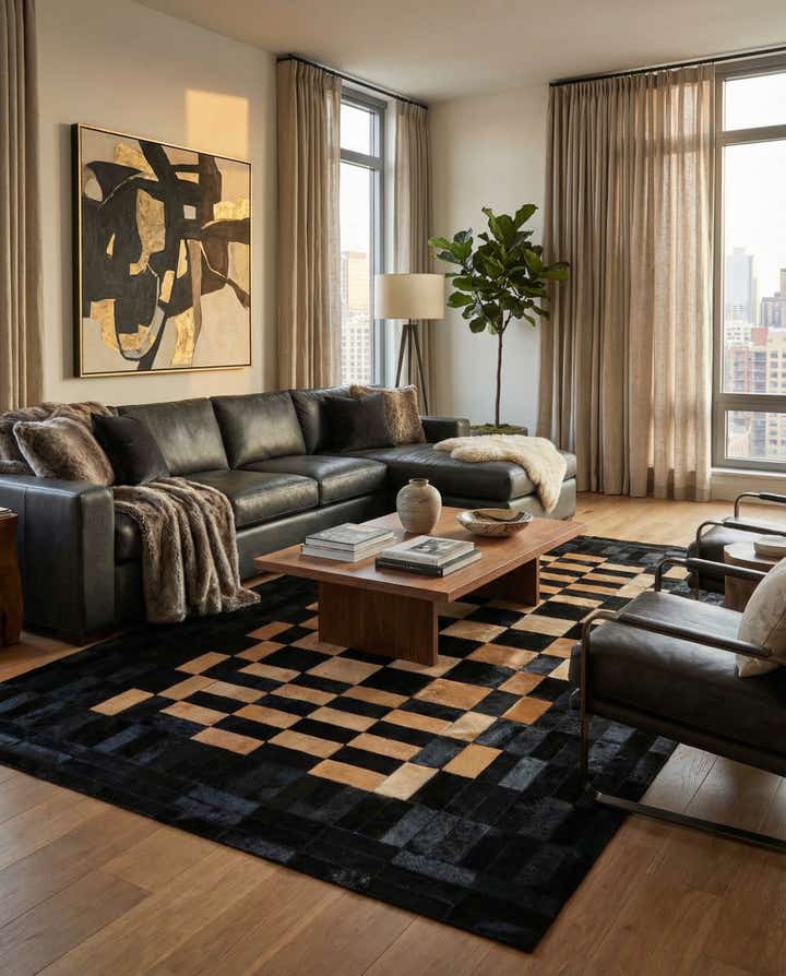 5' 2 x 7' 11 Cowhide - Patchwork Rug