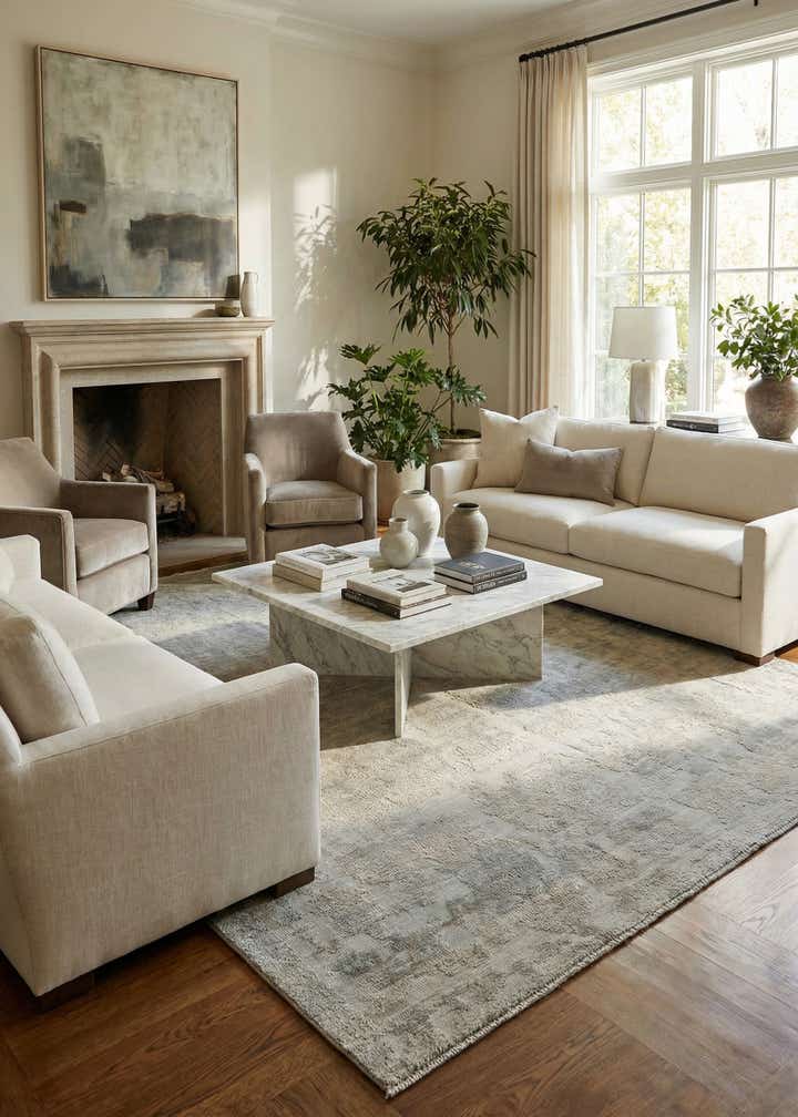 8' x 10' 9 Hand Knotted Darya Wool Rug