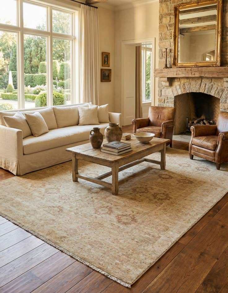 Detail image of 5' 8 x 9' 2  Hand Knotted Peshawar Ziegler Rug