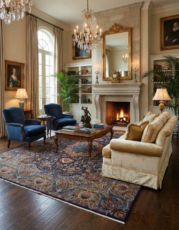 Detail image of 9' 3 x 12' 7  Hand Knotted Kashmar Persian Wool Rug