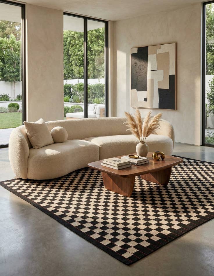 Detail image of 8' 4 x 9' 5 Hand Woven Kilim Modern Wool Rug