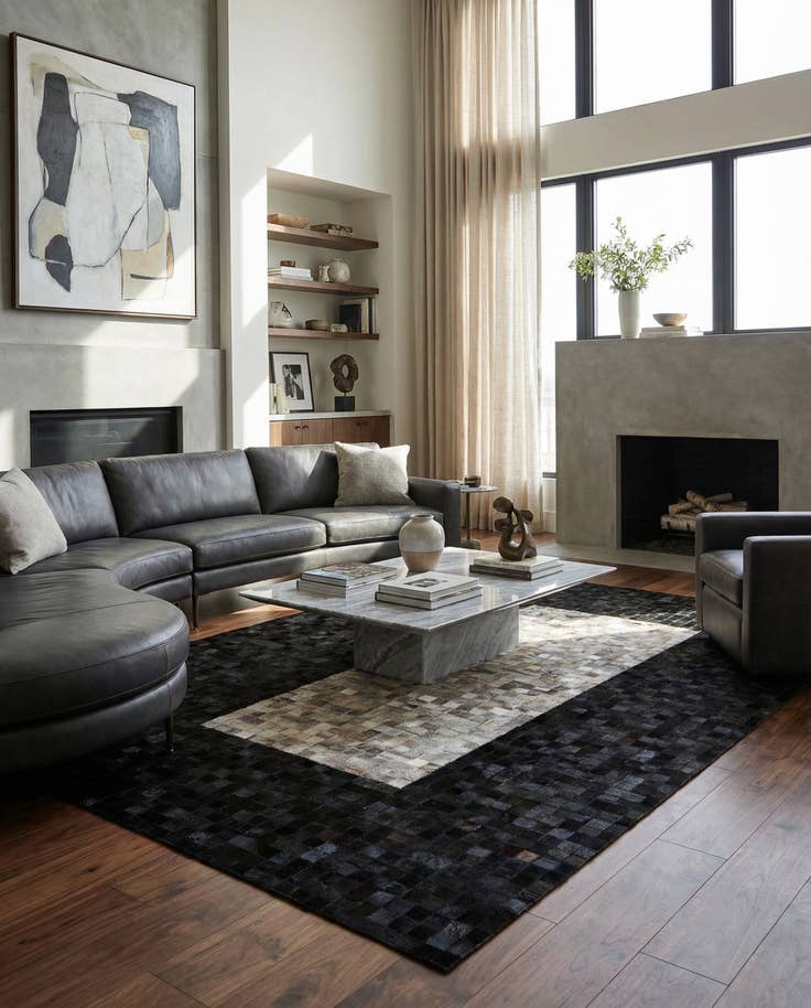 Detail image of 5' x 8' 1 Cowhide - Patchwork Rug