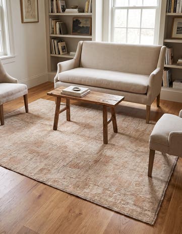 4' 11 x 7' Hand Knotted Oushak Wool Rug