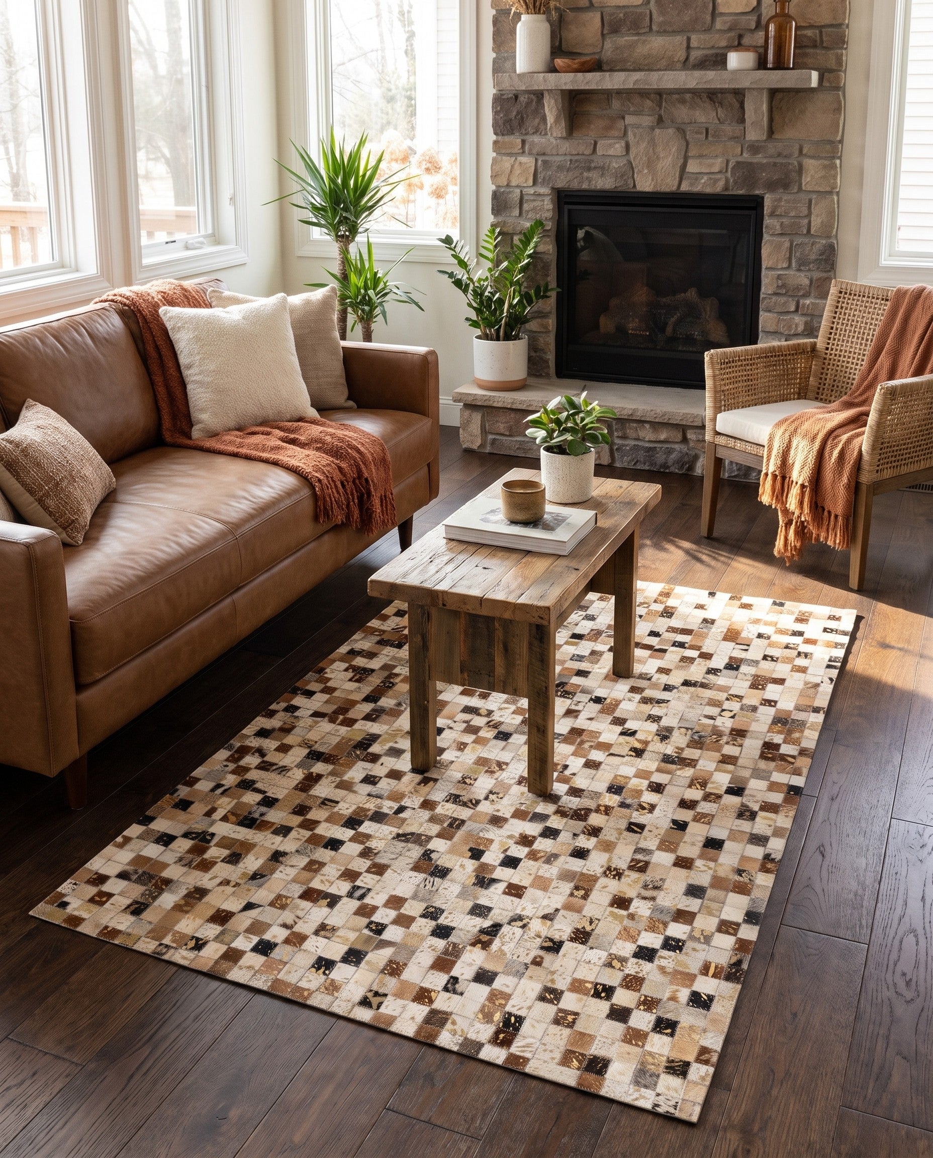 4' 1 x 5' 11 Cowhide - Patchwork Rug