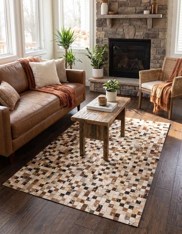 4' 1 x 5' 11 Cowhide - Patchwork Rug