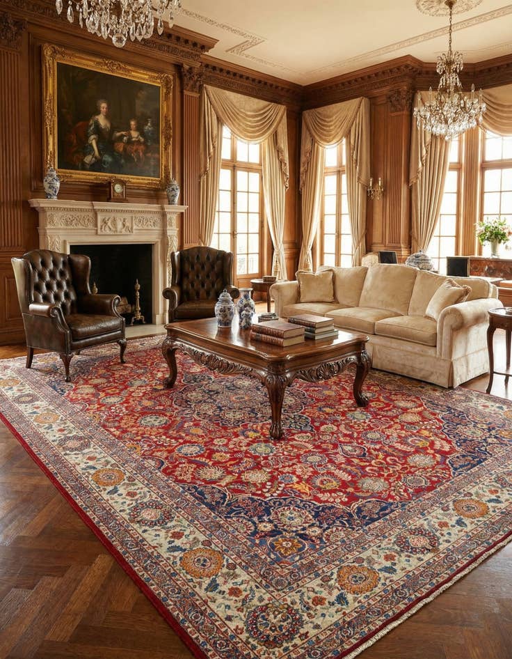 Detail image of  10' 5 x 14' 8 Kashan Rug