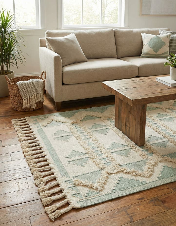 4' 1 x 6' 1 Hand Woven Arizona Wool Rug