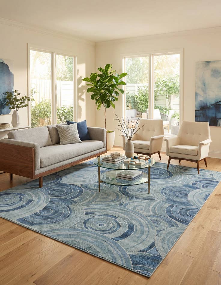 Detail image of 8' x 11' 4  Washable Modern Indoor / Outdoor Rug