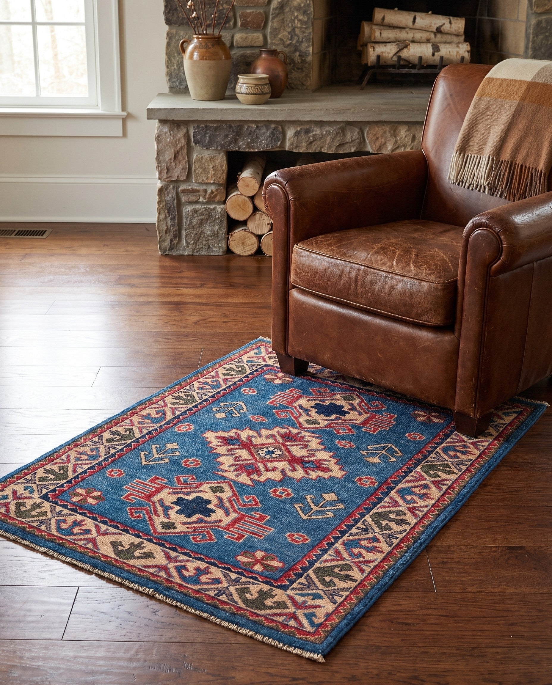 2' 7 x 4' 2 Hand Knotted Kazak Rug