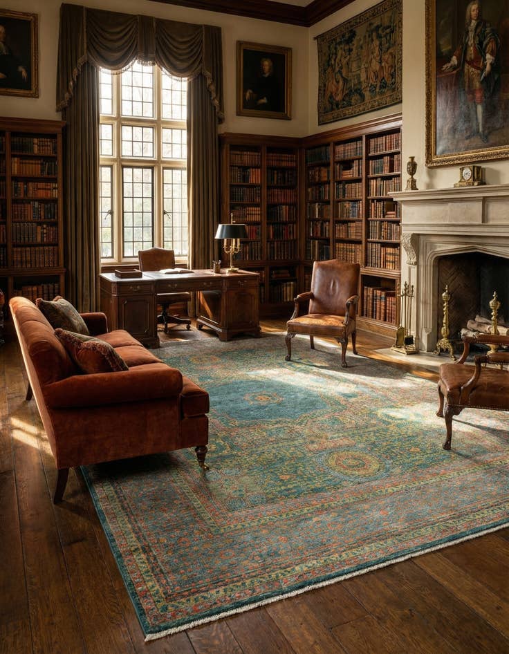 Detail image of 5' 9 x 7' 9  Hand Knotted Mamluk Rug