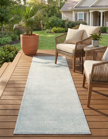 2' 7 x 10' Easy-Clean Sabrina Soto Indoor / Outdoor Runner Rug