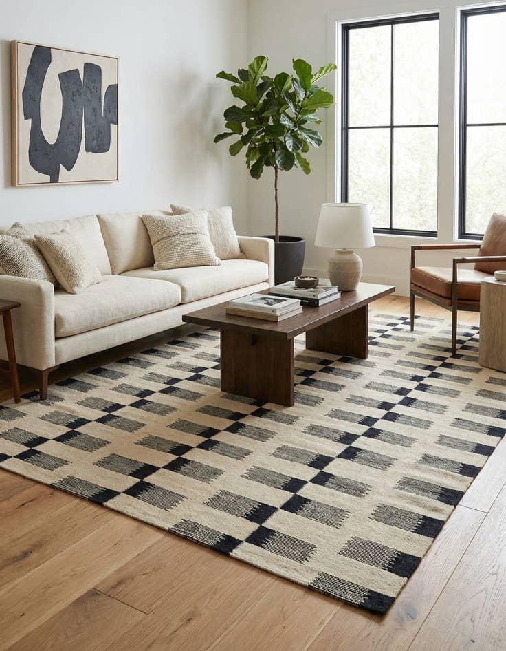 Detail image of 5' 7 x 7' 11  Hand Woven Kilim Modern Wool Rug