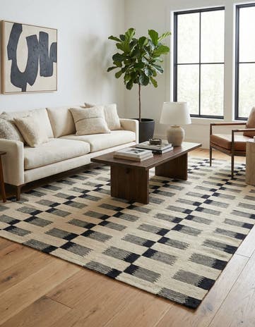 5' 7 x 7' 11 Hand Woven Kilim Modern Wool Rug