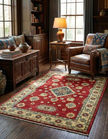 3' 4 x 5' Hand Knotted Kazak Rug