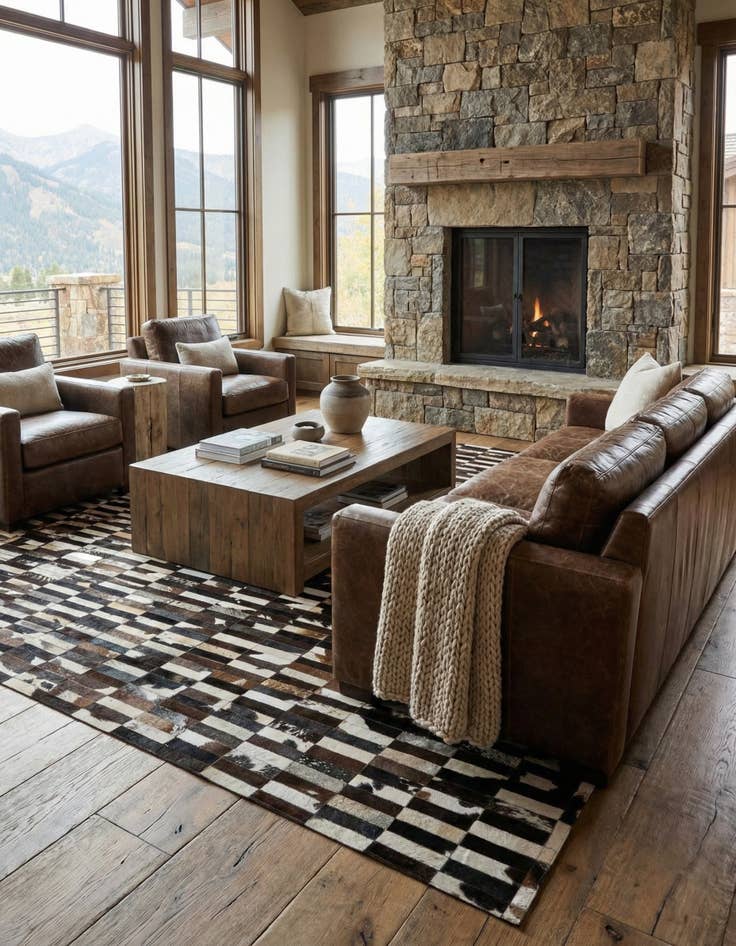 Detail image of  8' 2 x 9' 11 Cowhide - Patchwork Rug