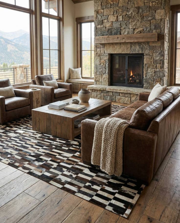 Detail image of 8' 2 x 9' 11 Cowhide - Patchwork Rug