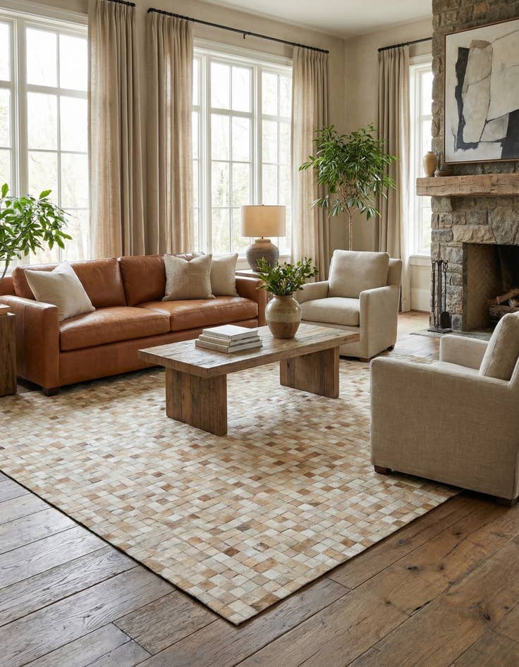 Detail image of  8' 1 x 10' 1 Cowhide - Patchwork Rug