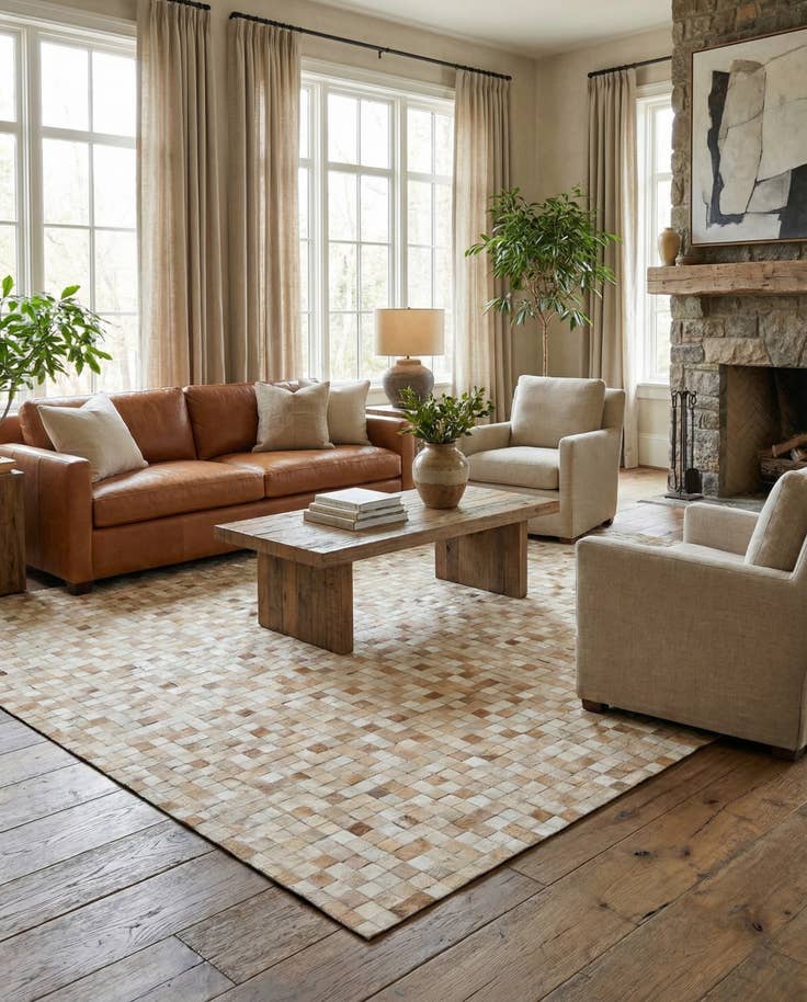Detail image of 8' 1 x 10' 1 Cowhide - Patchwork Rug