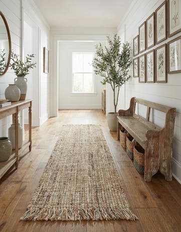 2' x 8' Hand Woven Chunky Jute Runner Rug