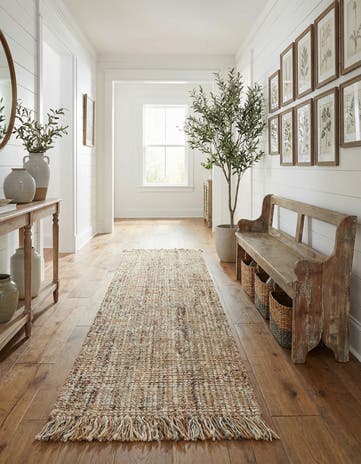 2' x 8' Hand Woven Chunky Jute Runner Rug