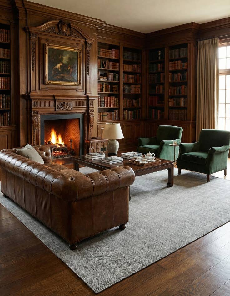 Detail image of  13' 1 x 13' 1  Hand Woven Jill Zarin English Manor Wool Square Rug