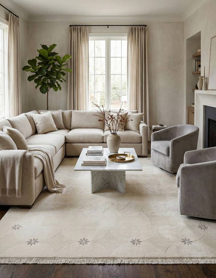 Detail image of  7' x 9' 9  Hand Knotted Darya Wool Rug