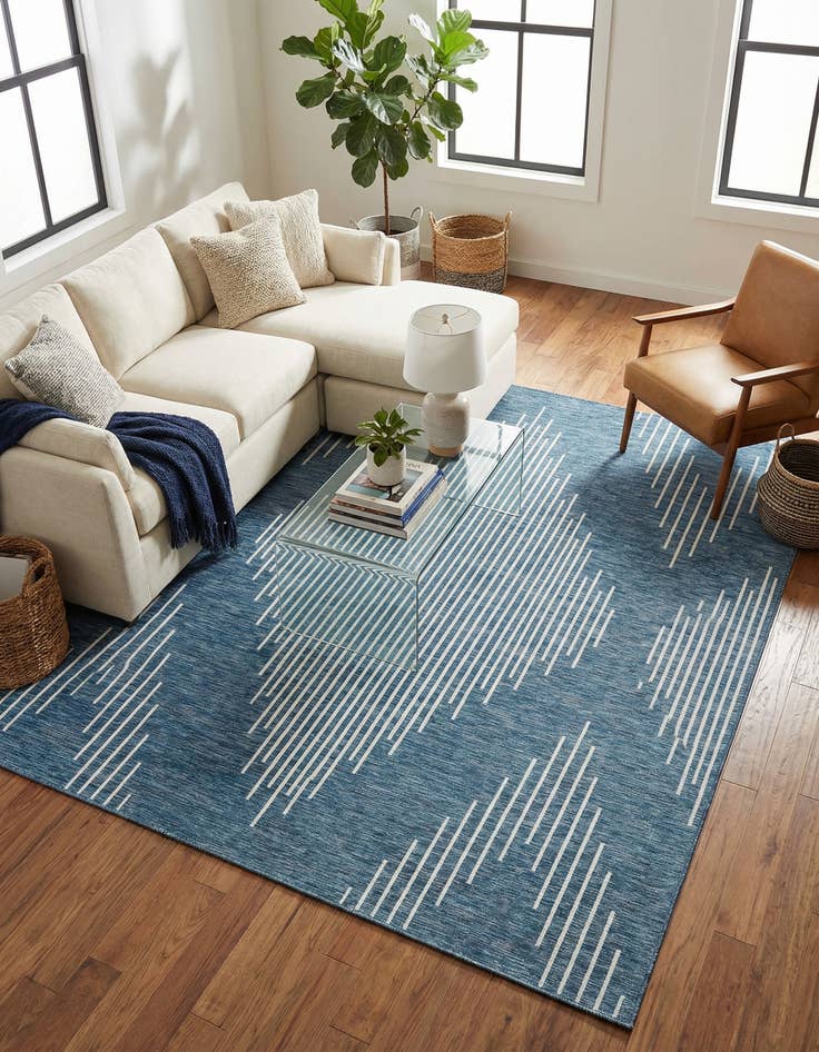 Detail image of 9' x 12'  Washable Modern Indoor / Outdoor Rug