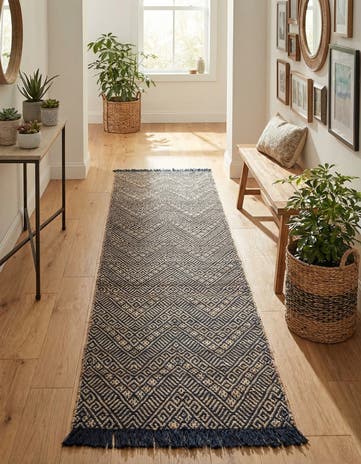 2' 7 x 10' Handmade Braided Jute Runner Rug